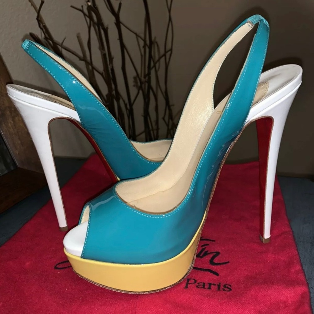 Christian Louboutin Lady Peep Sling Back Platform